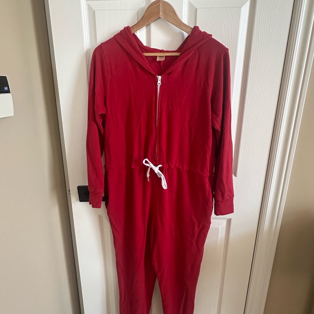 Smash + Tess Red Hooded Jumpsuit